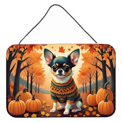 DAC1035DS812 12 x 8 in. Unisex Tricolor Chihuahua Fall Wall or Door Hanging Prints