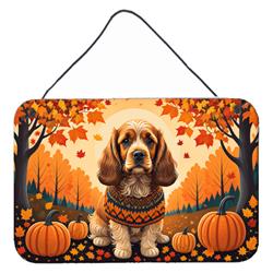 12 x 8 in. Unisex Cocker Spaniel Fall Wall or Door Hanging Prints