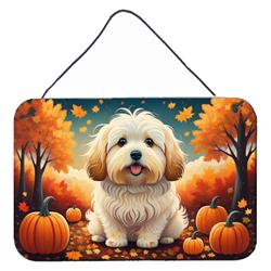 12 x 8 in. Unisex Coton De Tulear Fall Wall or Door Hanging Prints