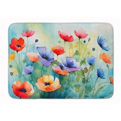19 x 27 in. Unisex Anemones in Watercolor Memory Foam Kitchen Mat