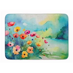 19 x 27 in. Unisex Anemones in Watercolor Memory Foam Kitchen Mat