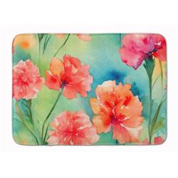 19 x 27 in. Unisex Carnations in Watercolor Memory Foam Kitchen Mat