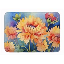 19 x 27 in. Unisex Chrysanthemums in Watercolor Memory Foam Kitchen Mat