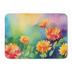 19 x 27 in. Unisex Chrysanthemums in Watercolor Memory Foam Kitchen Mat