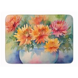 19 x 27 in. Unisex Chrysanthemums in Watercolor Memory Foam Kitchen Mat