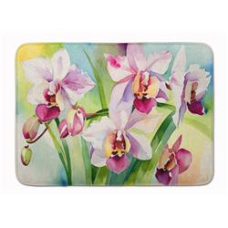 19 x 27 in. Unisex Orchids in Watercolor Memory Foam Kitchen Mat
