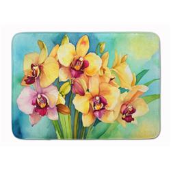 19 x 27 in. Unisex Orchids in Watercolor Memory Foam Kitchen Mat