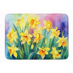 19 x 27 in. Unisex Daffodils in Watercolor Memory Foam Kitchen Mat