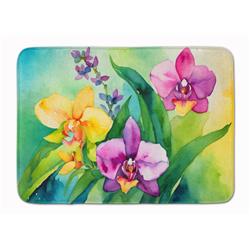 DAC1564RUG 19 x 27 in. Unisex Orchids in Watercolor Memory Foam Kitchen Mat