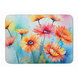 19 x 27 in. Unisex Gerbera Daisies in Watercolor Memory Foam Kitchen Mat