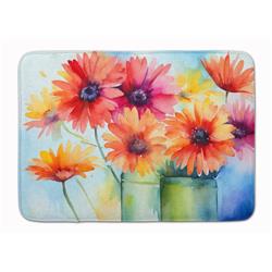 19 x 27 in. Unisex Gerbera Daisies in Watercolor Memory Foam Kitchen Mat