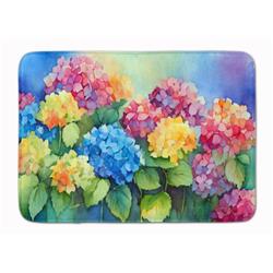 19 x 27 in. Unisex Hydrangeas in Watercolor Memory Foam Kitchen Mat