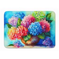 19 x 27 in. Unisex Hydrangeas in Watercolor Memory Foam Kitchen Mat