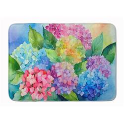 19 x 27 in. Unisex Hydrangeas in Watercolor Memory Foam Kitchen Mat
