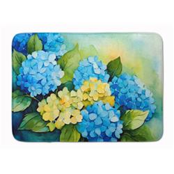 19 x 27 in. Unisex Hydrangeas in Watercolor Memory Foam Kitchen Mat