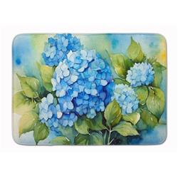 19 x 27 in. Unisex Hydrangeas in Watercolor Memory Foam Kitchen Mat