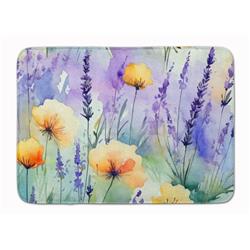 19 x 27 in. Unisex Lavender in Watercolor Memory Foam Kitchen Mat