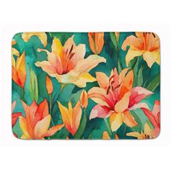 19 x 27 in. Unisex Lilies in Watercolor Memory Foam Kitchen Mat
