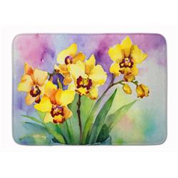 19 x 27 in. Unisex Orchids in Watercolor Memory Foam Kitchen Mat