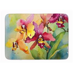 19 x 27 in. Unisex Orchids in Watercolor Memory Foam Kitchen Mat