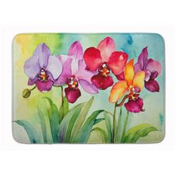 19 x 27 in. Unisex Orchids in Watercolor Memory Foam Kitchen Mat
