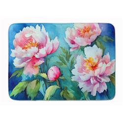 19 x 27 in. Unisex Peonies in Watercolor Memory Foam Kitchen Mat