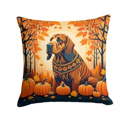 18 x 18 in. Unisex Bloodhound Fall Fabric Decorative Pillow
