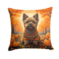 18 x 18 in. Unisex Cairn Terrier Fall Fabric Decorative Pillow