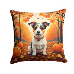 18 x 18 in. Unisex Jack Russell Terrier Fall Fabric Decorative Pillow