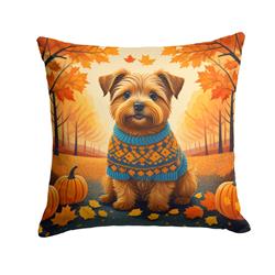 18 x 18 in. Unisex Norfolk Terrier Fall Fabric Decorative Pillow
