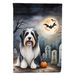 DAC2012CHF 40 x 28 in. Bearded Collie Spooky Halloween House Flag
