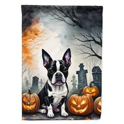 DAC2022CHF 40 x 28 in. Boston Terrier Spooky Halloween House Flag