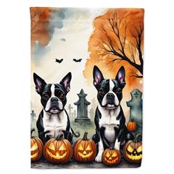 DAC2023CHF 40 x 28 in. Boston Terrier Spooky Halloween House Flag