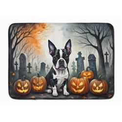 19 x 27 in. Unisex Boston Terrier Spooky Halloween Memory Foam Kitchen Mat