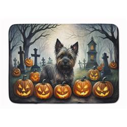 19 x 27 in. Unisex Cairn Terrier Spooky Halloween Memory Foam Kitchen Mat