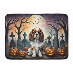 19 x 27 in. Unisex Cavalier Spaniel Spooky Halloween Memory Foam Kitchen Mat