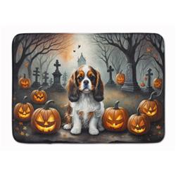 19 x 27 in. Unisex Cavalier Spaniel Spooky Halloween Memory Foam Kitchen Mat