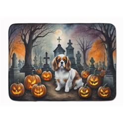 19 x 27 in. Unisex Cavalier Spaniel Spooky Halloween Memory Foam Kitchen Mat
