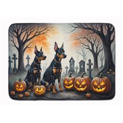 19 x 27 in. Unisex Doberman Pinscher Spooky Halloween Memory Foam Kitchen Mat