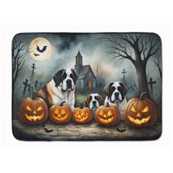 19 x 27 in. Unisex Saint Bernard Spooky Halloween Memory Foam Kitchen Mat