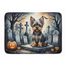 19 x 27 in. Unisex Yorkshire Terrier Spooky Halloween Memory Foam Kitchen Mat