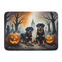 19 x 27 in. Unisex Rottweiler Spooky Halloween Memory Foam Kitchen Mat