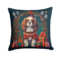 14 x 14 in. Unisex Cavalier King Charles Spaniel Christmas Fabric Decorative Pillow