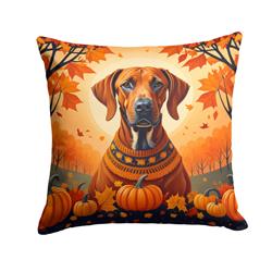 14 x 14 in. Unisex Rhodesian Ridgeback Fall Fabric Decorative Pillow