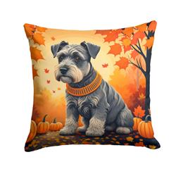 14 x 14 in. Unisex Schnauzer Fall Fabric Decorative Pillow