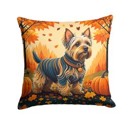 14 x 14 in. Unisex Silky Terrier Fall Fabric Decorative Pillow