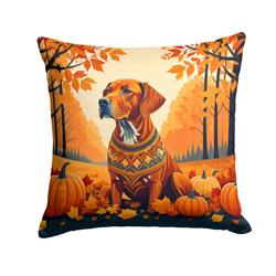 14 x 14 in. Unisex Vizsla Fall Fabric Decorative Pillow