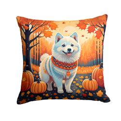 18 x 18 in. Unisex American Eskimo Fall Fabric Decorative Pillow