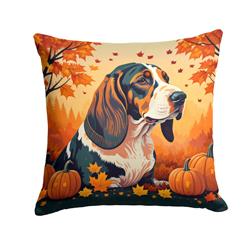 18 x 18 in. Unisex Basset Hound Fall Fabric Decorative Pillow
