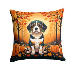 18 x 18 in. Unisex Beagle Fall Fabric Decorative Pillow